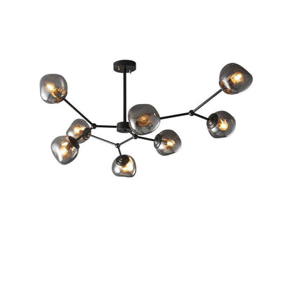 Contemporary Creative Lava Orb All Copper Glass 3/5/8 Light Chandelier For Living Room