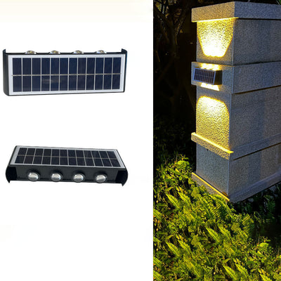 Modern Simplicity Solar Waterproof Rectangular ABS PMMA LED Wall Sconce Lamp For Outdoor Patio