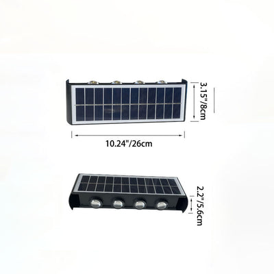 Modern Simplicity Solar Waterproof Rectangular ABS PMMA LED Wall Sconce Lamp For Outdoor Patio