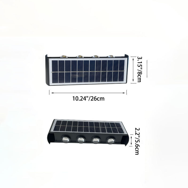 Modern Simplicity Solar Waterproof Rectangular ABS PMMA LED Wall Sconce Lamp For Outdoor Patio