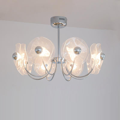 Contemporary Luxury Lotus Acrylic Aluminum LED Chandelier For Living Room