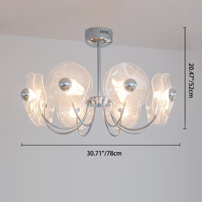 Contemporary Luxury Lotus Acrylic Aluminum LED Chandelier For Living Room