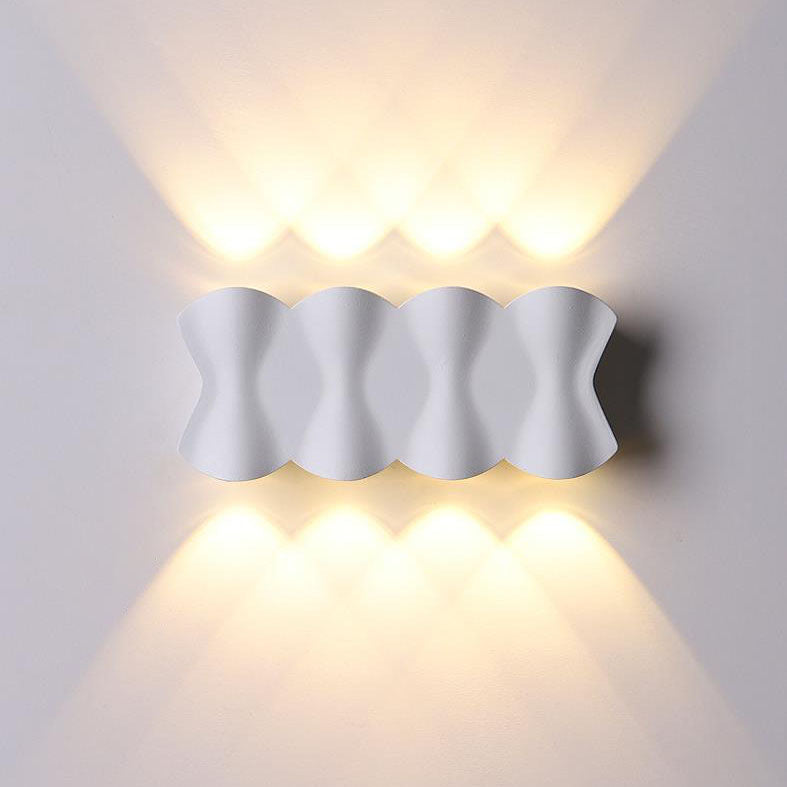 Modern Simplicity Rectangle Wave Aluminum LED Outdoor Wall Sconce Lamp For Outdoor Patio