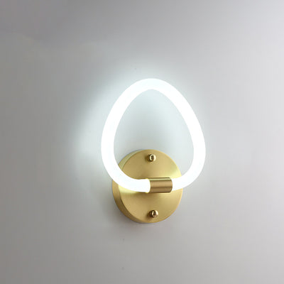 Contemporary Creative Brass Acrylic Round Oval Figure Six Eight Letter LED Wall Sconce Lamp For Hallway