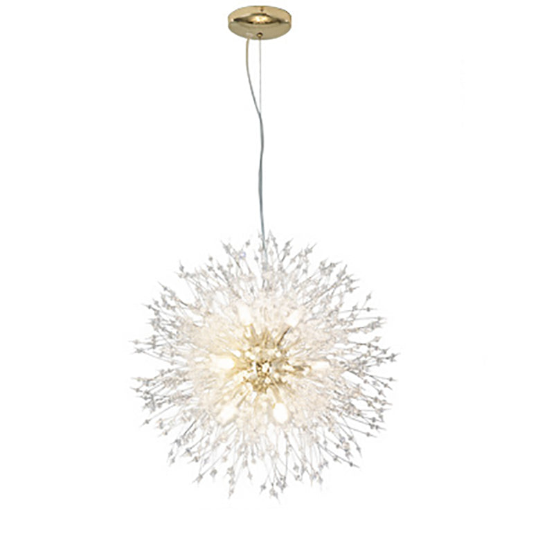 Contemporary Creative Hardware Crystal Beads Decorate Dandelion Design 8/9/12-Light Chandelier For Living Room