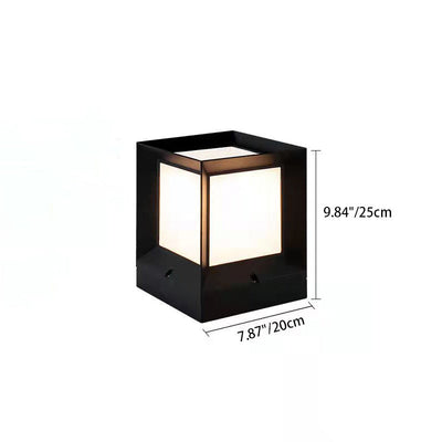 Contemporary Industrial ABS Square Acrylic 1-Light Solar Waterproof Landscape Light For Outdoor Patio