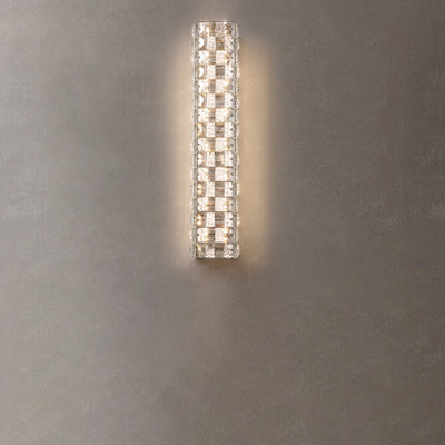 Modern Luxury Rectangle Stainless Steel Crystal LED Wall Sconce Lamp For Bedroom