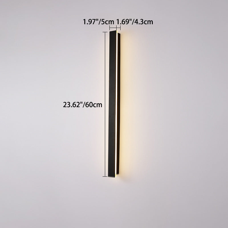 Modern Minimalist Long Rectangular Aluminum Acrylic LED Wall Sconce Lamp For Garden