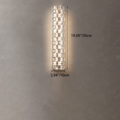 Modern Luxury Rectangle Stainless Steel Crystal LED Wall Sconce Lamp For Bedroom