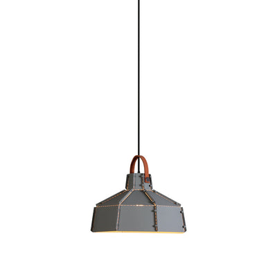 Contemporary Industrial Round Cylindrical Trapezoidal Iron 1-Light Pendant Light For Living Room