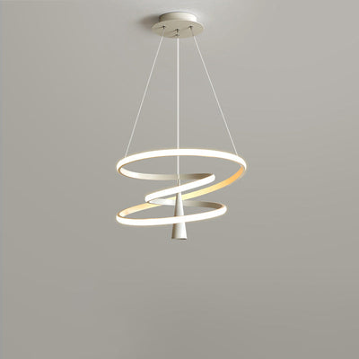 Modern Minimalist Circle Tapered Iron Acrylic LED Chandelier For Living Room