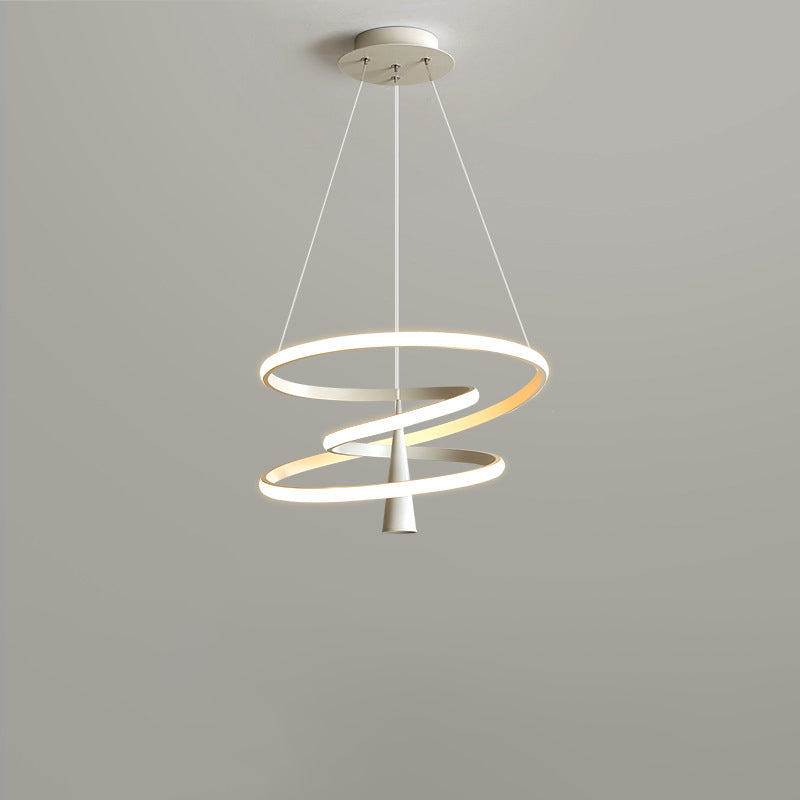 Modern Minimalist Circle Tapered Iron Acrylic LED Chandelier For Living Room