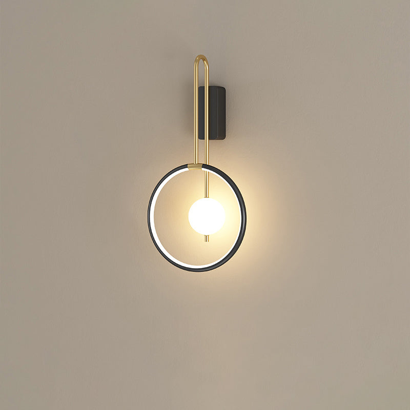 Modern Simplicity Aluminum Circle Ring Silicone Strip LED Wall Sconce Lamp For Living Room