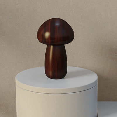 Contemporary Creative Mushroom Rubberwood Beechwood LED Table Lamp For Bedroom