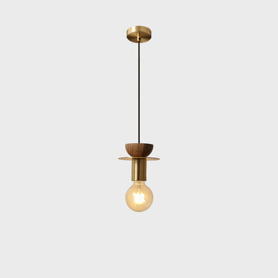 Modern Minimalist Half Round Begs Round Copper 1-Light Pendant Light For Living Room