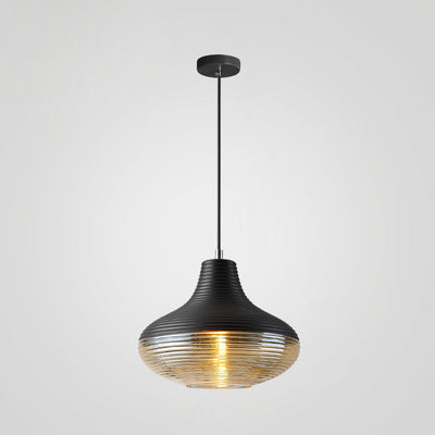 Contemporary Scandinavian Cylinder Oval Iron Glass 1-Light Pendant Light For Living Room