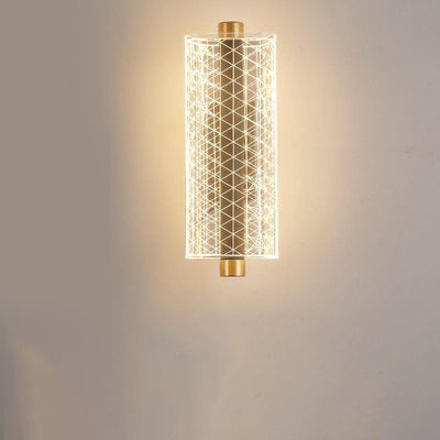 Modern Mid-Century Cylinder Hardware Acrylic LED Wall Sconce Lamp For Bedroom