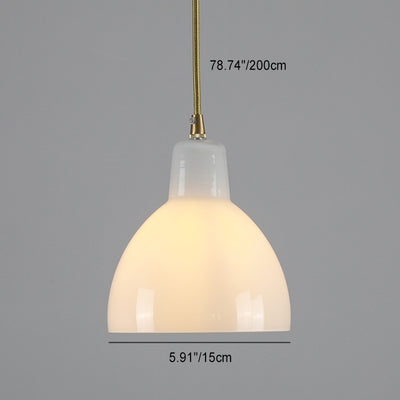 Modern Minimalist Flower Shaped All Brass Glass 1-Light Pendant Light For Bedroom