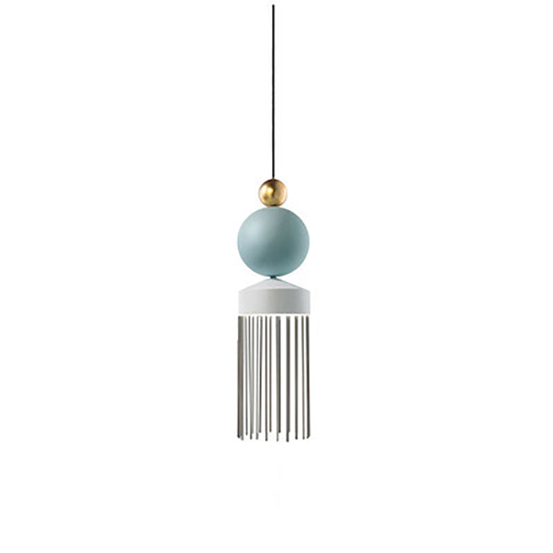 Contemporary Creative Round Orb Tassel Glass Hardware LED Pendant Light For Living Room