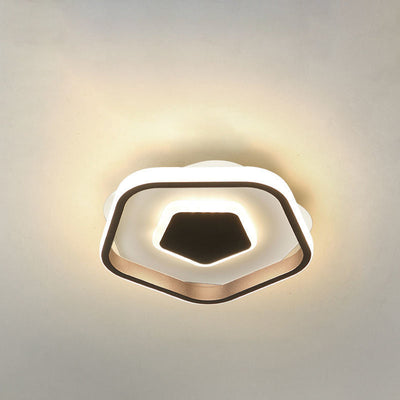 Contemporary Scandinavian Geometric Iron LED Flush Mount Ceiling Light For Hallway