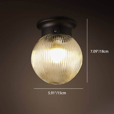 Modern Minimalist Creative Glass Sphere 1-Light Semi-Flush Mount Ceiling Light