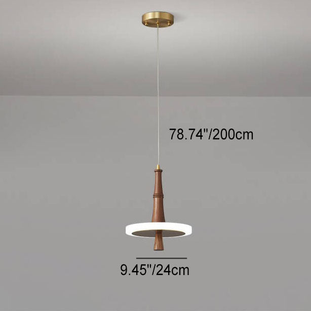 Modern Creative Personality Solid Wood LED Pendant Light