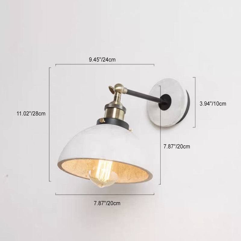 Contemporary Industrial Round Flared Aluminum Cement 1-Light Wall Sconce Lamp For Living Room