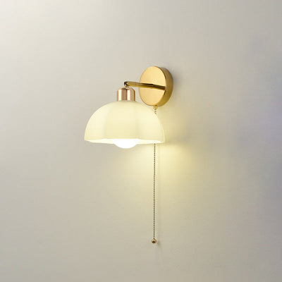 Modern Art Deco Flower Round 1-Light Wall Sconce Lamp For Bedroom