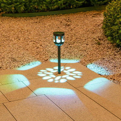 Modern Simplicity Solar Waterproof Cylinder Hollowed ABS PMMA LED Landscape Lighting Outdoor Light For Garden