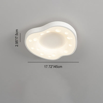 Modern Minimalist Cheese Cream Acrylic Iron LED Flush Mount Ceiling Light For Bedroom