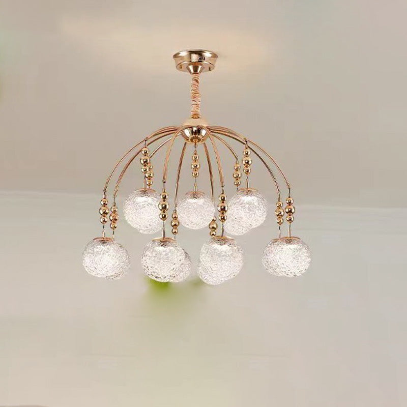 Traditional French Branching Magic Bean Orb Glass Hardware LED Chandelier For Bedroom