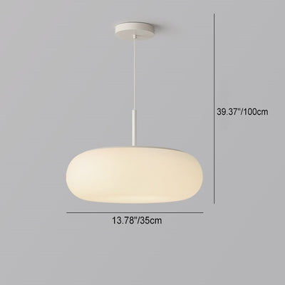 Modern Minimalist Oval Iron PE LED Pendant Light For Living Room