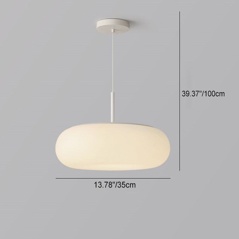 Modern Minimalist Oval Iron PE LED Pendant Light For Living Room