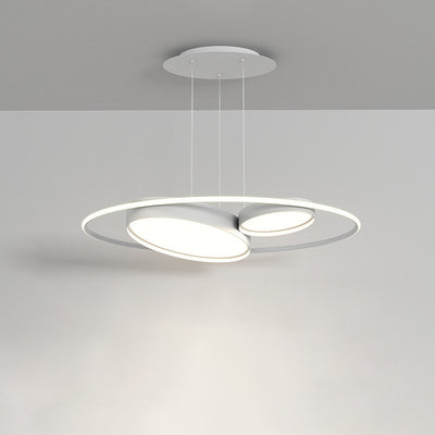 Modern Minimalist Round Ring Acrylic Iron Aluminum LED Chandelier For Living Room