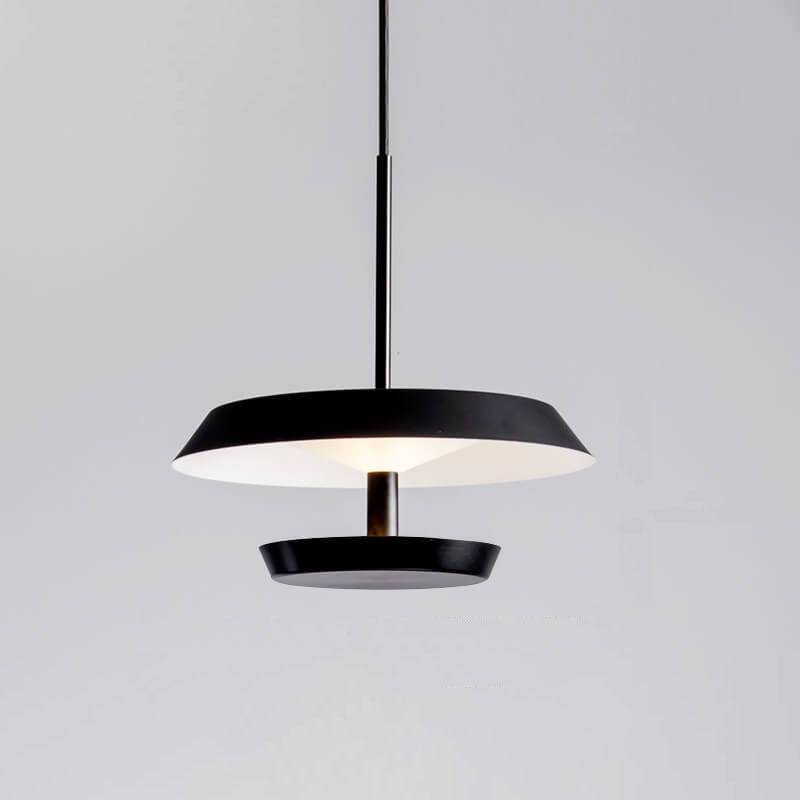 Danish Minimalist Round Flying Saucer Aluminum Acrylic LED Pendant Light