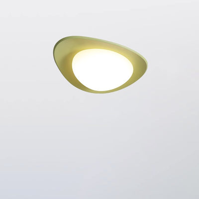 Modern Minimalist Cobblestone Elliptical Resin PE LED Flush Mount Ceiling Light For Bedroom