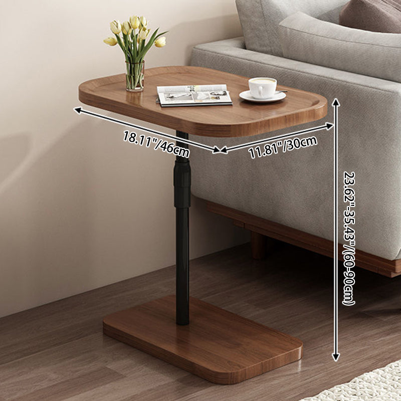 Modern Minimalist Rectangular Faux Panel Iron Liftable End Table For Living Room