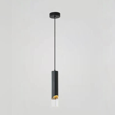 Modern Minimalist Long Cylinder Acrylic Iron LED Pendant Light For Bedroom