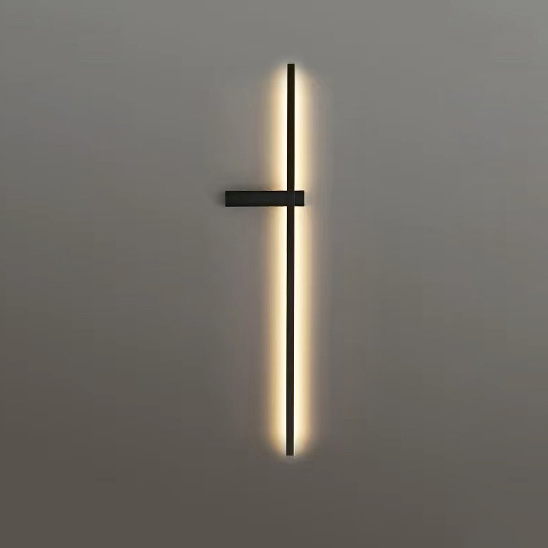 Modern Minimalist Iron Aluminum Silica Strip Line LED Wall Sconce Lamp For Bedroom