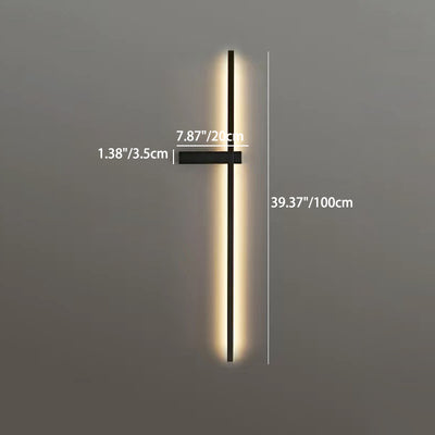 Modern Minimalist Iron Aluminum Silica Strip Line LED Wall Sconce Lamp For Bedroom