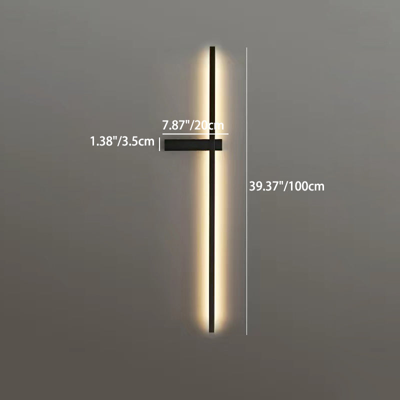 Modern Minimalist Iron Aluminum Silica Strip Line LED Wall Sconce Lamp For Bedroom