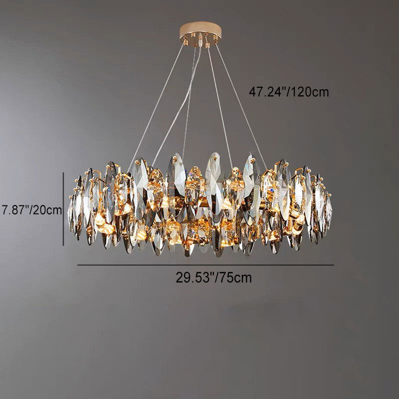 Modern Luxury Oval Crystal Iron 5/6/10 Light Chandelier For Living Room