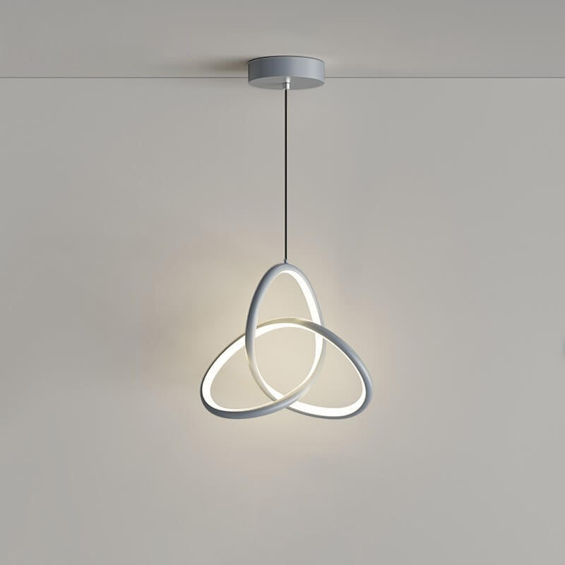 Modern Minimalist Triangular Ring-Shaped Aluminum Silicone LED Pendant Light