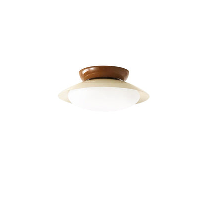 Zeitgenössische skandinavische Macaron geometrische Halbkreis Schatten LED Semi-Flush Mount Deckenleuchte für Wohnzimmer 