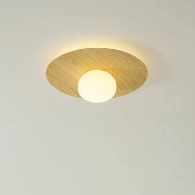 Contemporary Scandinavian Metal PE Round Ball LED Flush Mount Ceiling Light For Hallway