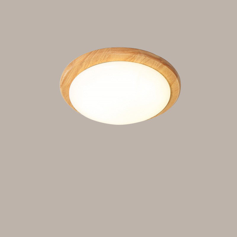 Contemporary Nordic Wood Acrylic Plum Shape LED Flush Mount Ceiling Light For Living Room