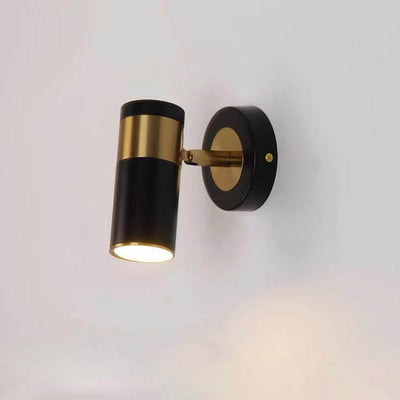 Contemporary Scandinavian Cylinder Hardware Iron Acrylic 1-Light Wall Sconce Lamp For Bedroom