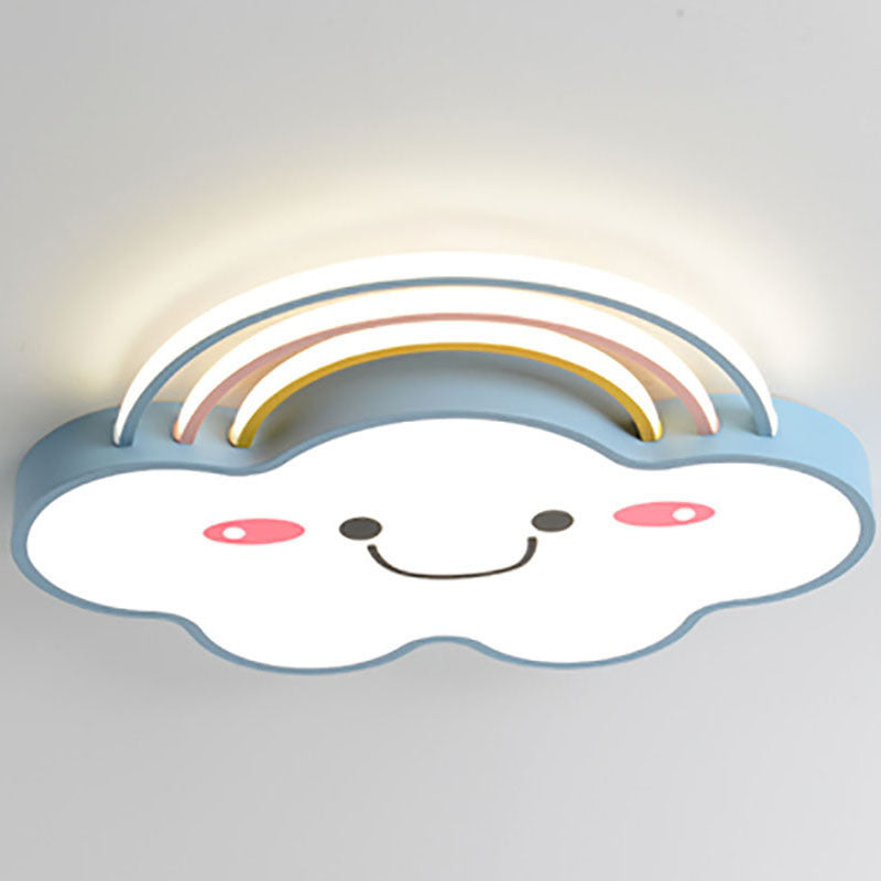 Contemporary Creative Rainbow Cloud Acrylic Shade LED Flush Mount Ceiling Light For Bedroom