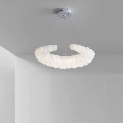 Modern Minimalist Moon Iron Plastic LED Chandelier for Living Room