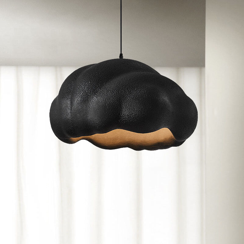 Lampe suspendue à 1 lumière en polystyrène de forme spéciale de style crème simple nordique 